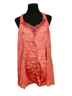 Cato Woman Pink Coral Lace Sleeveless Chemise Dress 26/28W Plus Size